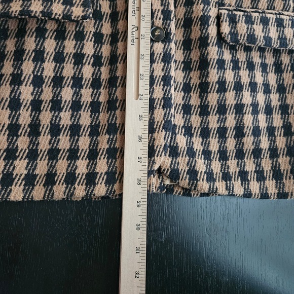 VICI Womens Brown Multi Color Houndstooth Two Button Structured Blazer L - Picture 11 of 11